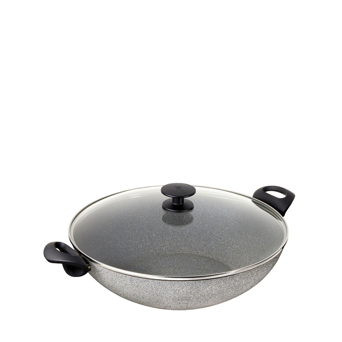 Ballarini Ferrara Granitium Induction Wok With Glass Lid 36cm (1000970) - Metro Singapore Departmental Store - Celebrating 69 Years in SG