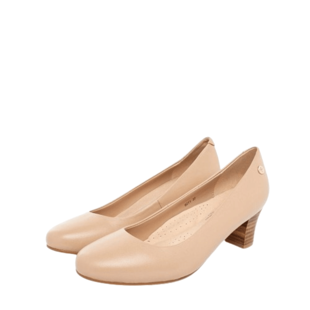 Barani Classic Leather Heels 6011 (Mid) - Nude - Metro Singapore Departmental Store - Celebrating 69 Years in SG