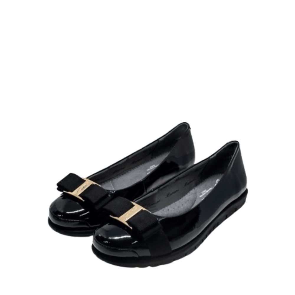 Barani Leather Pumps/Ballet Flats 8841 - 199 (With Fixed Buckle) - Black Patent - Metro Singapore Departmental Store - Celebrating 69 Years in SG