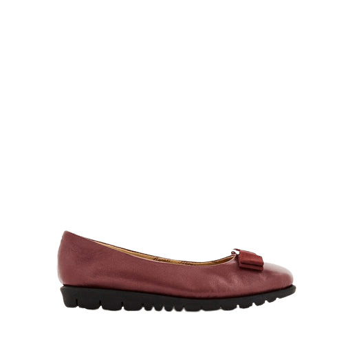 Barani Leather Pumps/Ballet Flats 8841 - 33 (With Fixed Buckle) - Maroon - Metro Singapore Departmental Store - Celebrating 69 Years in SG