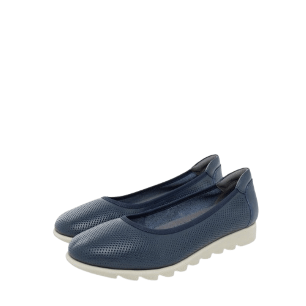 Barani Leather Pumps/Ballet Flats 8938 - 48 (Perforated) - Navy - Metro Singapore Departmental Store - Celebrating 69 Years in SG