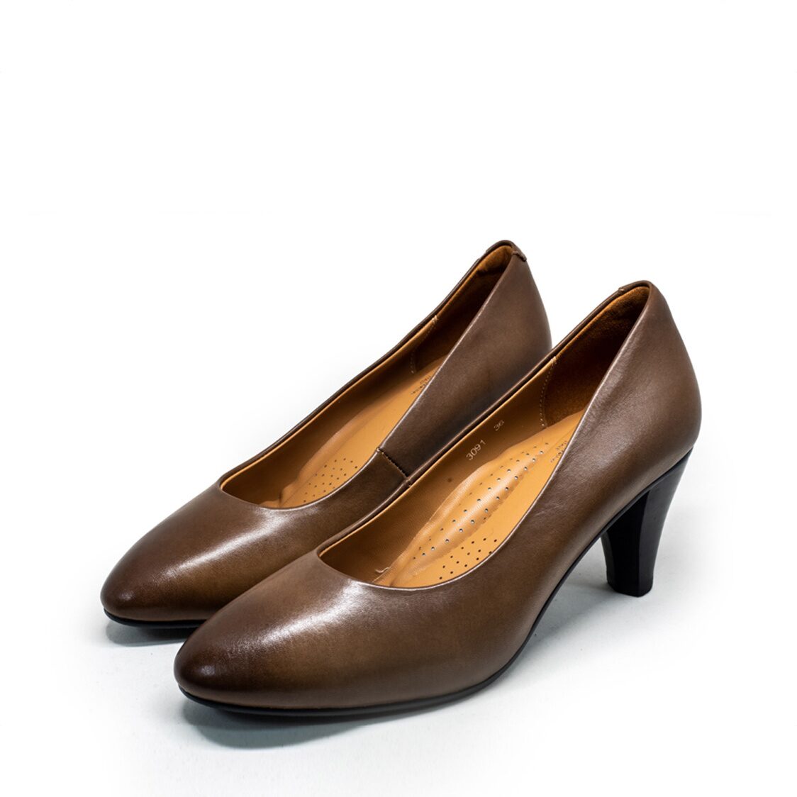 Caratti 3091 Classic Leather Heels Brown (Mid)