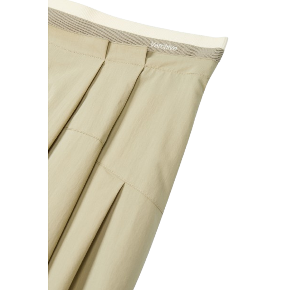Voice Of Voices Flare Banding Long Skirt Beige