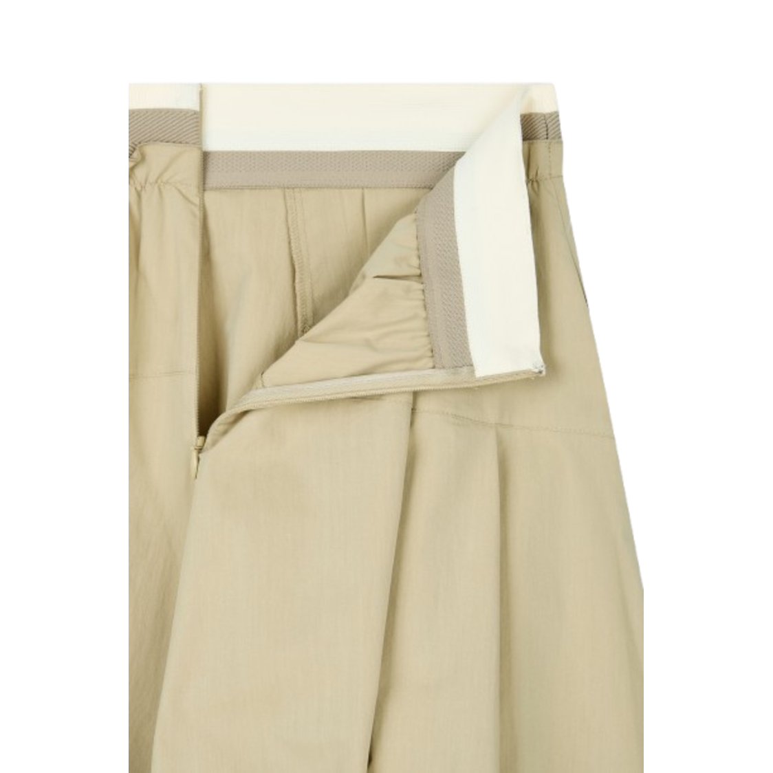 Voice Of Voices Flare Banding Long Skirt Beige