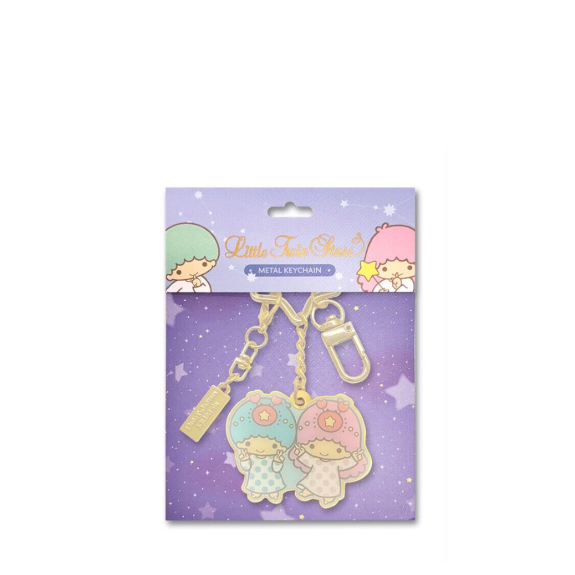 The Singapore Mint Cancer Little Twin Stars Horoscope 24K Gold-Plated Keychain with 24K GP Charm