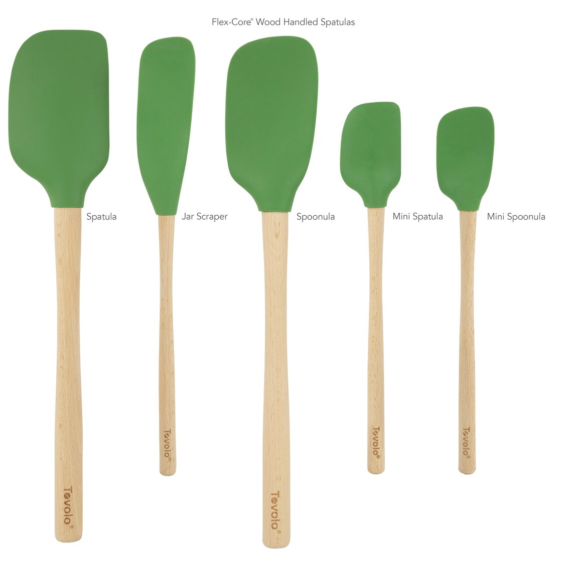 Tovolo Flex-Core Spatula Wood Handled Set S/5