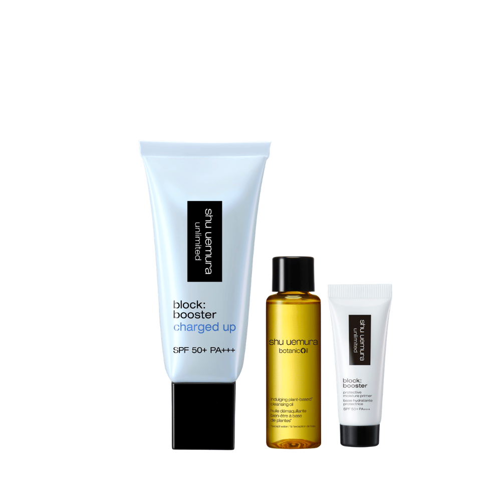 Shu Uemura Unlimited Block:Booster Charged Up Set (worth $123)