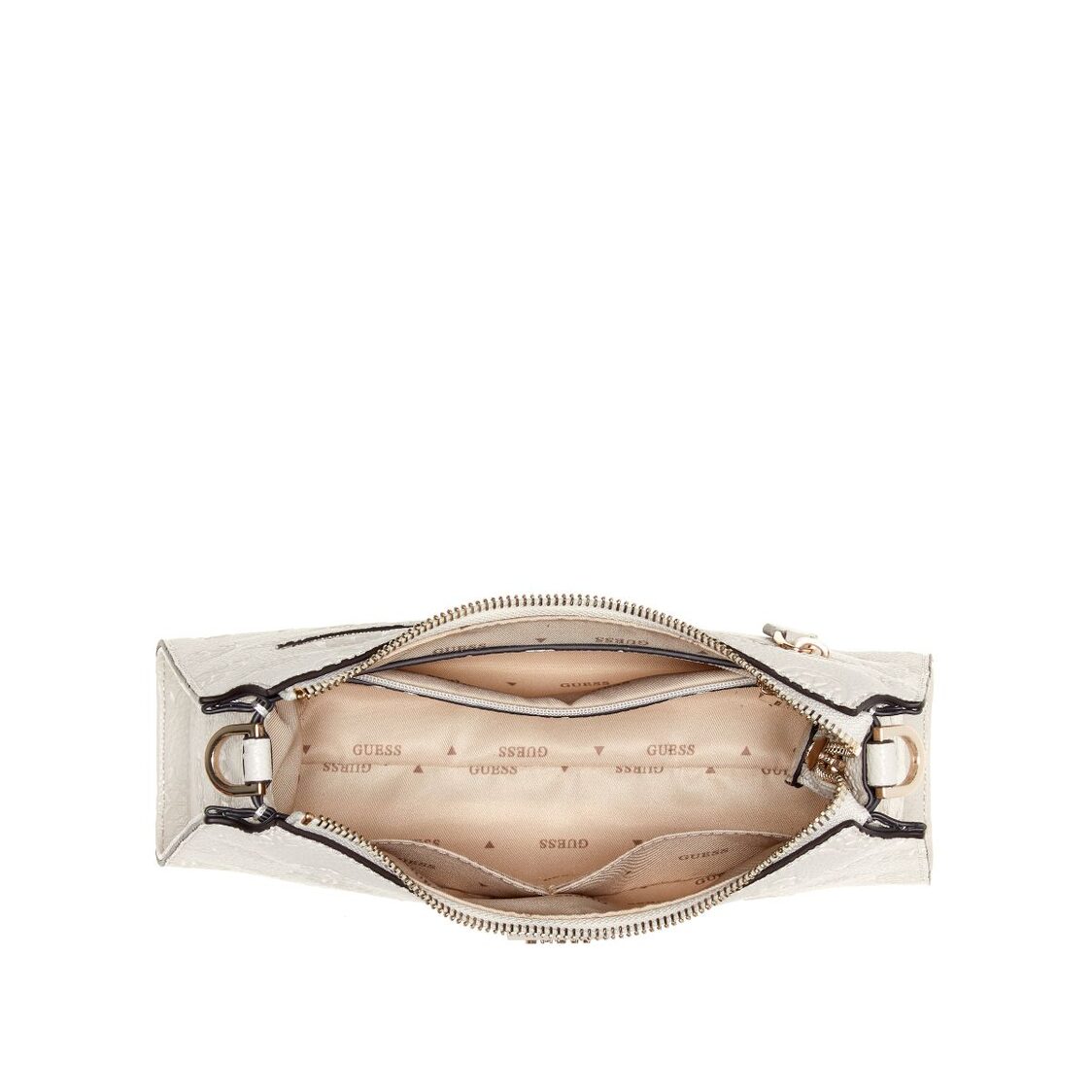 Guess Cresidia II Top Zip Shoulder Bag - Bone Logo