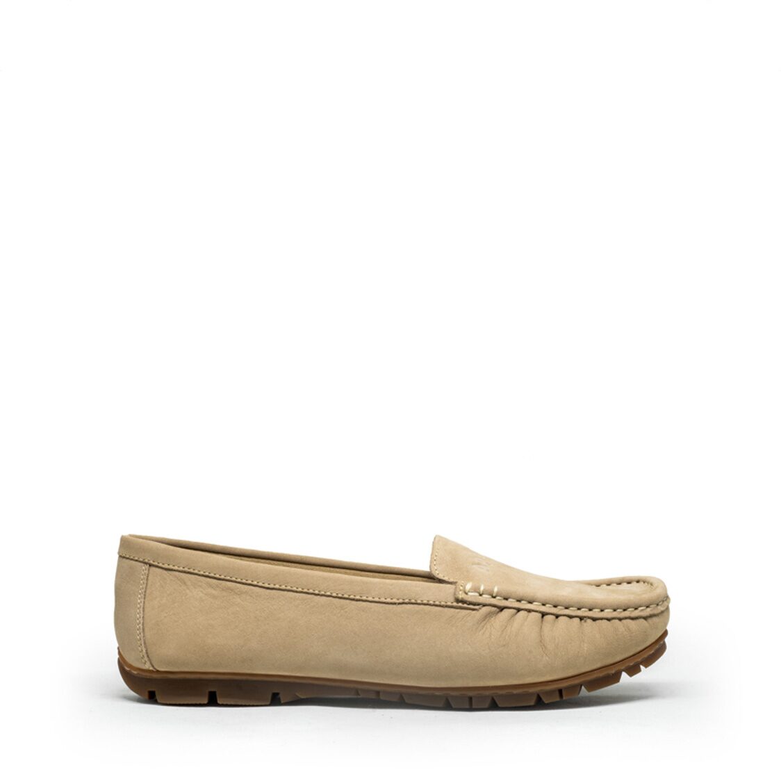 Apache 3688 Ladies Leather Moccasins/Slip Ons (Brown)