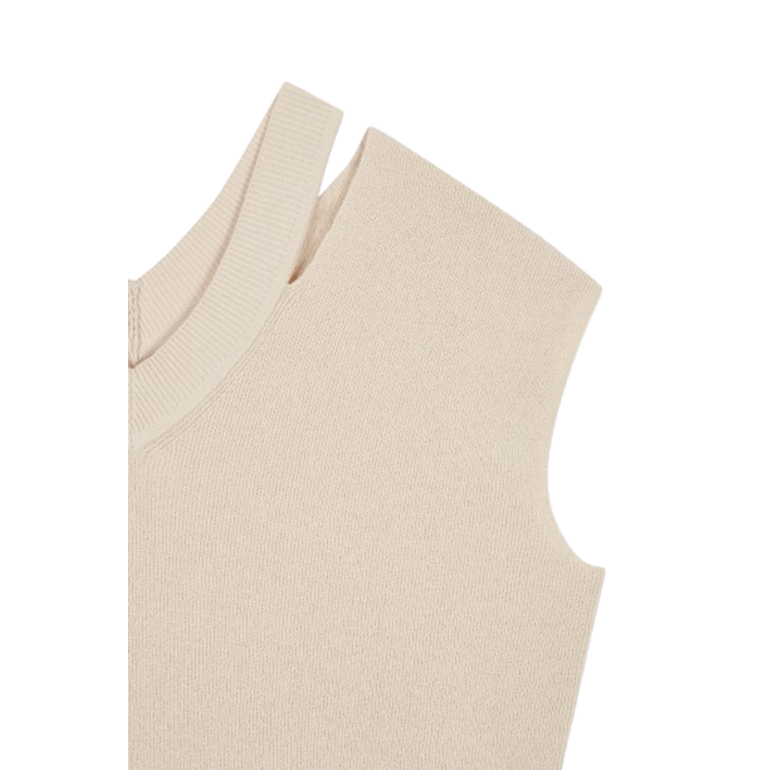 Voice Of Voices V Neck Sleeveless Knit Top Beige