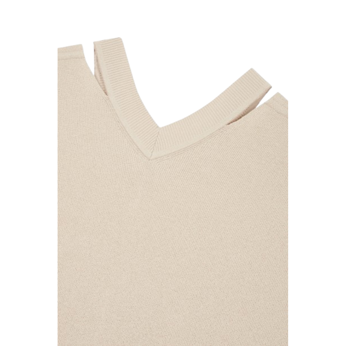 Voice Of Voices V Neck Sleeveless Knit Top Beige