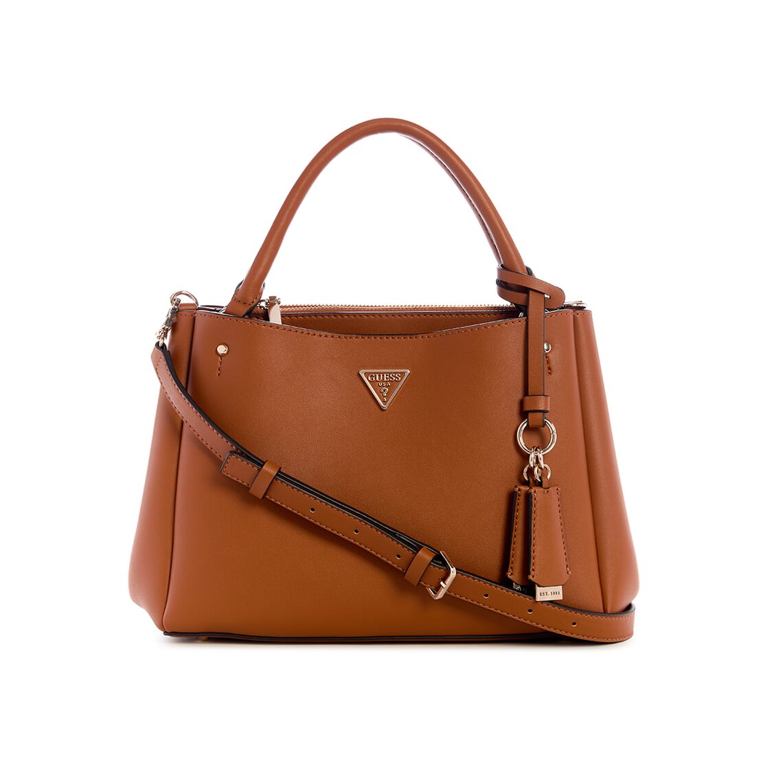 Guess Talent Multi Comp Satchel,Caramel