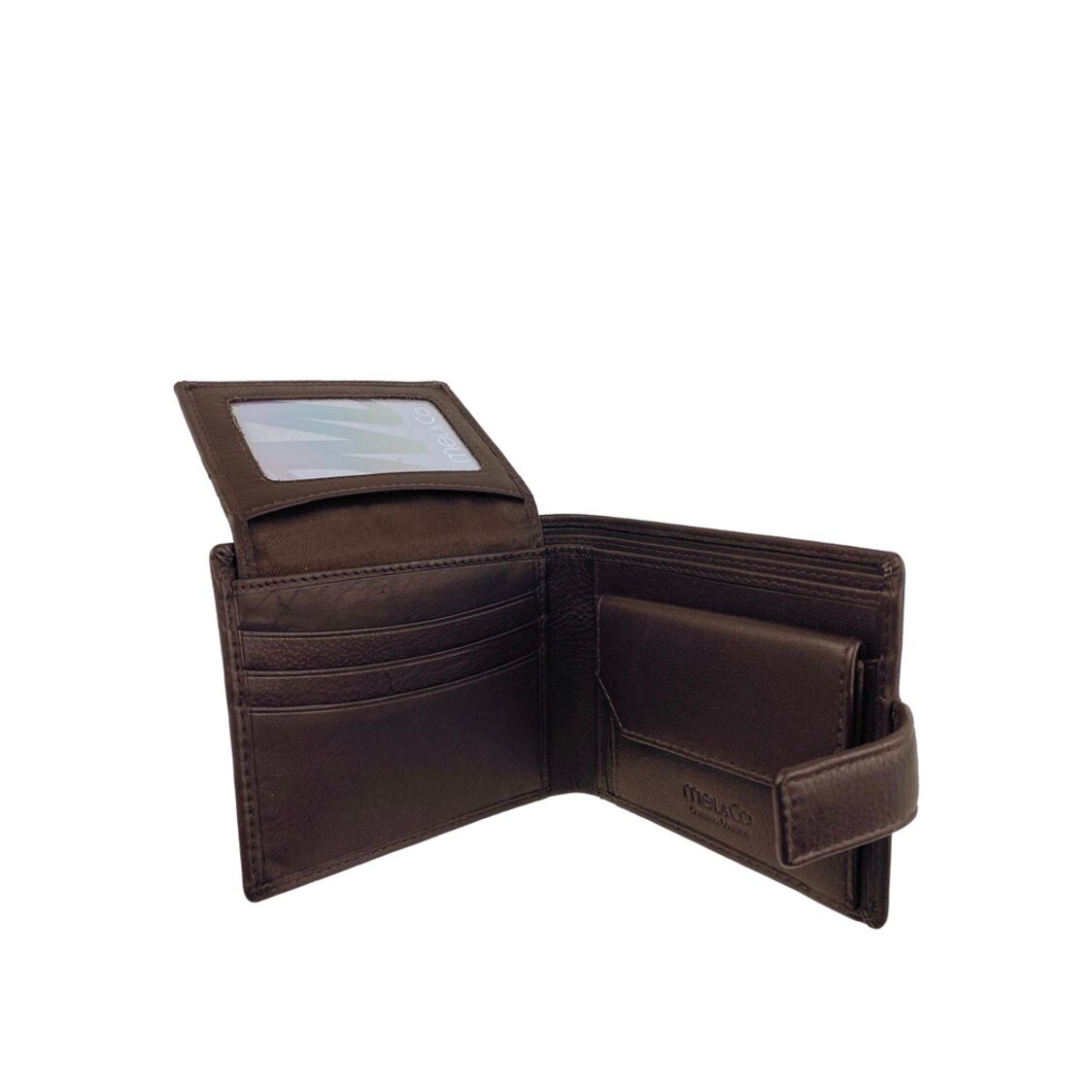 Mel&Co Genuine Leather Bi-Fold With Snap Closure