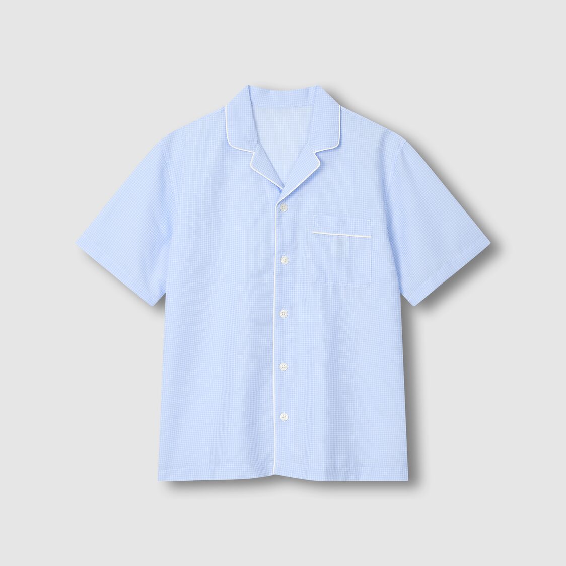 Jaju Men Cotton Check Pajama Set Light Blue