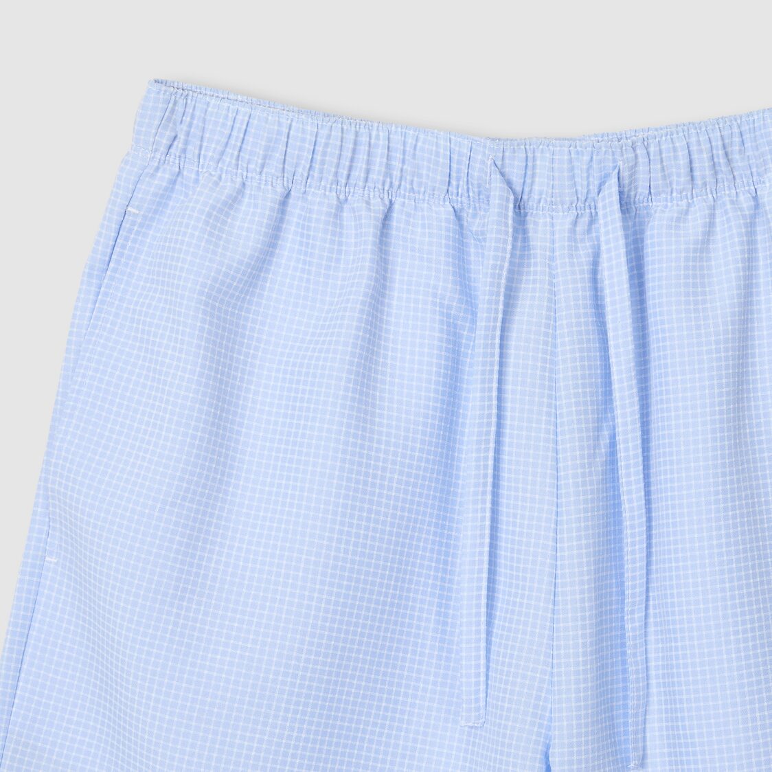 Jaju Men Cotton Check Pajama Set Light Blue