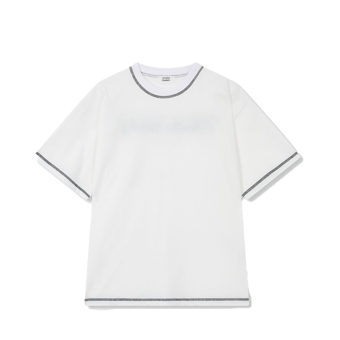 Studio Tomboy Back Logo Embroidered Silket T-Shirt Off White