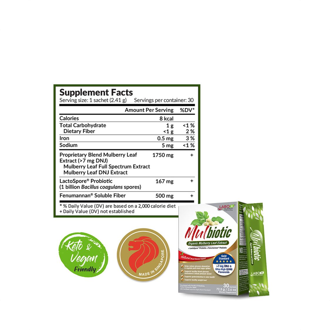 Labo Nutrition Mulbiotic 30 Sachets Twin Pack