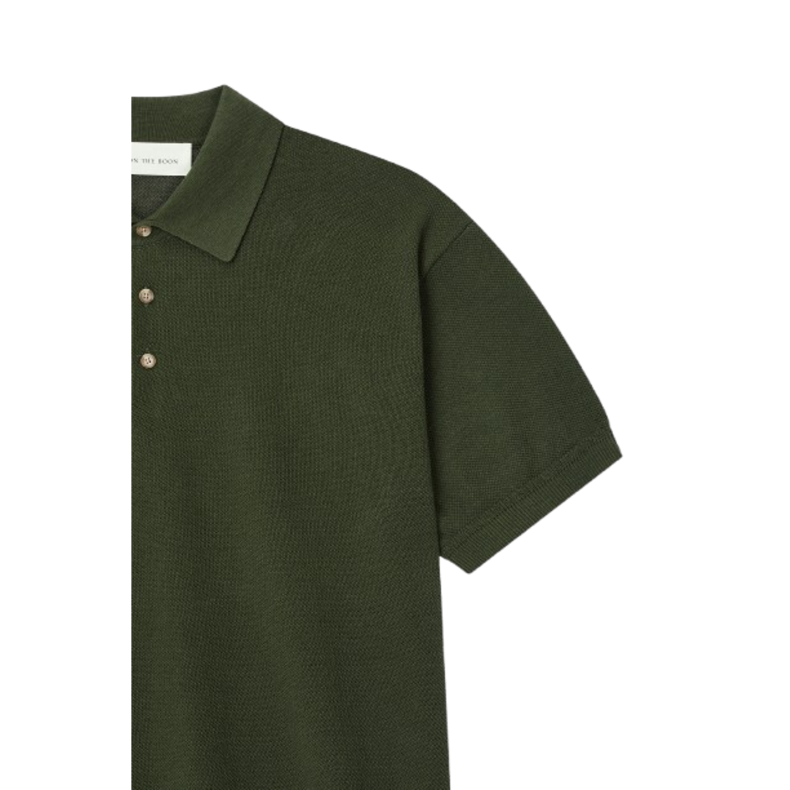 Man On The Boon Texture Relax Fit Polo Olive