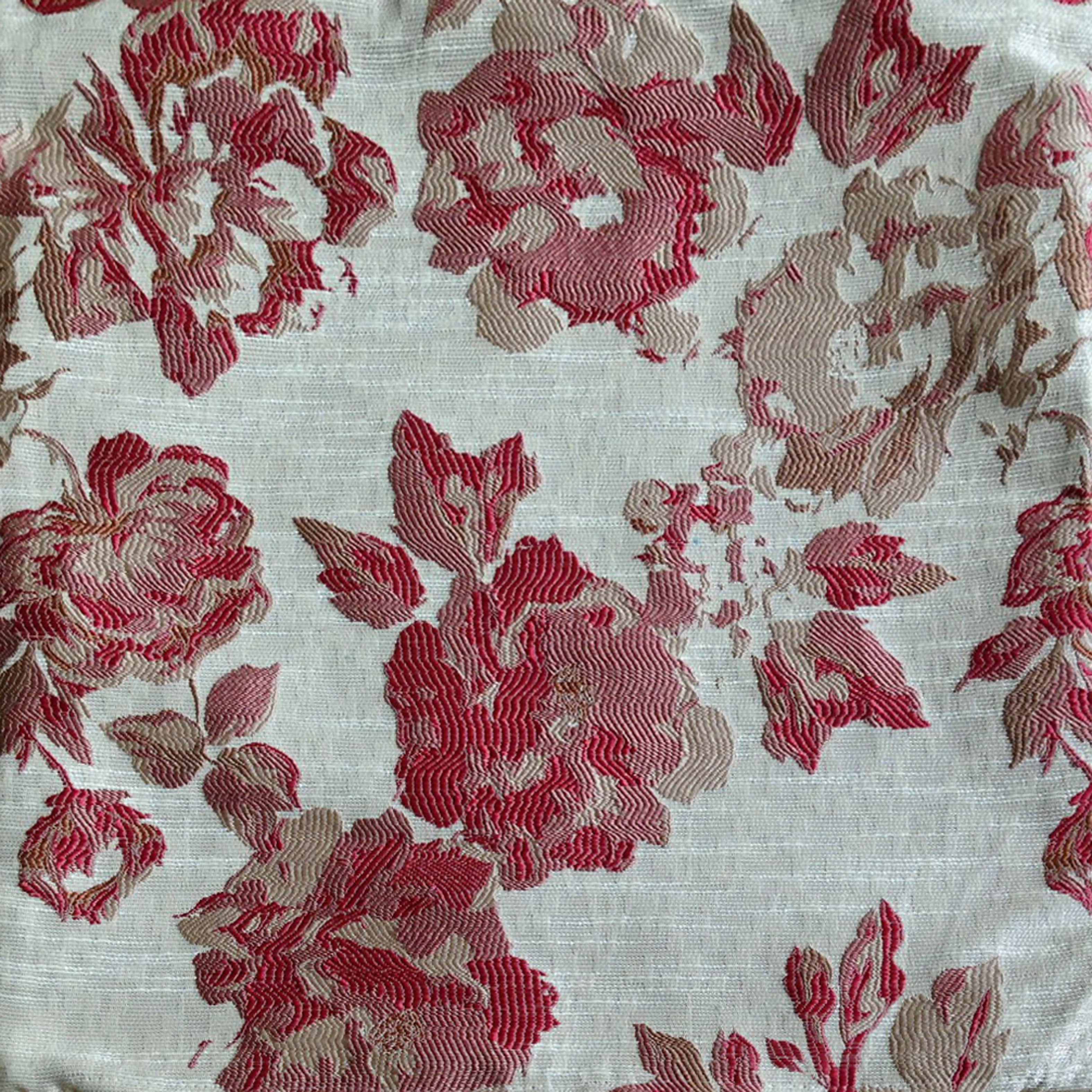 Rapee Peony Woven Jacquard Cushion Cover – 45 x 45 cm – Yellow
