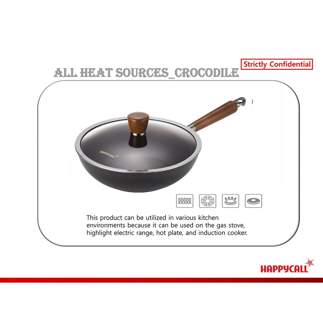 Happycall Crocodile IH Graphene Die Cast Wok Pan with Lid 28cm (3900-0387)