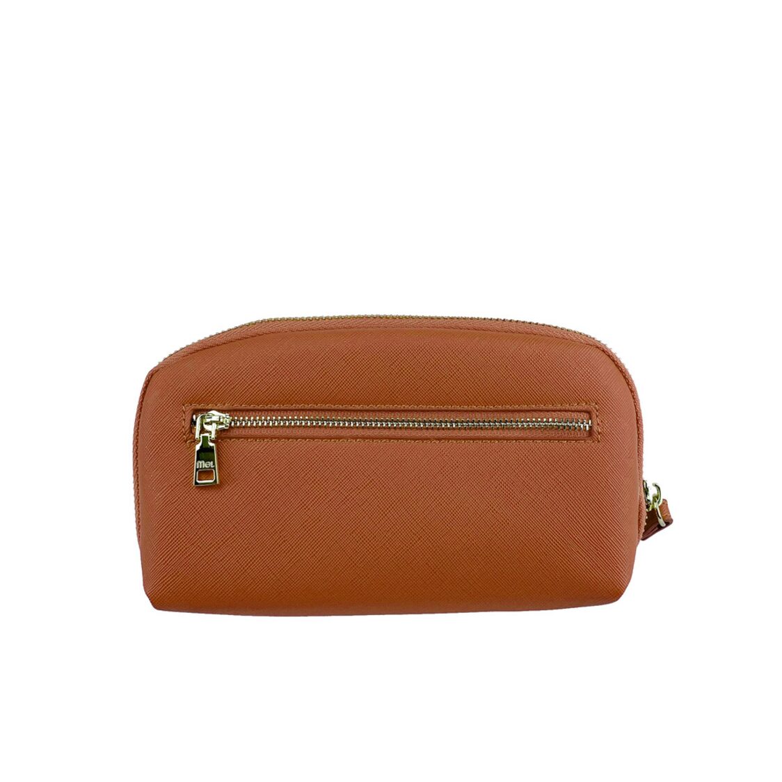 Mel&Co Saffiano-Effect Loop Handle Zip-Around Wristlet Pouch