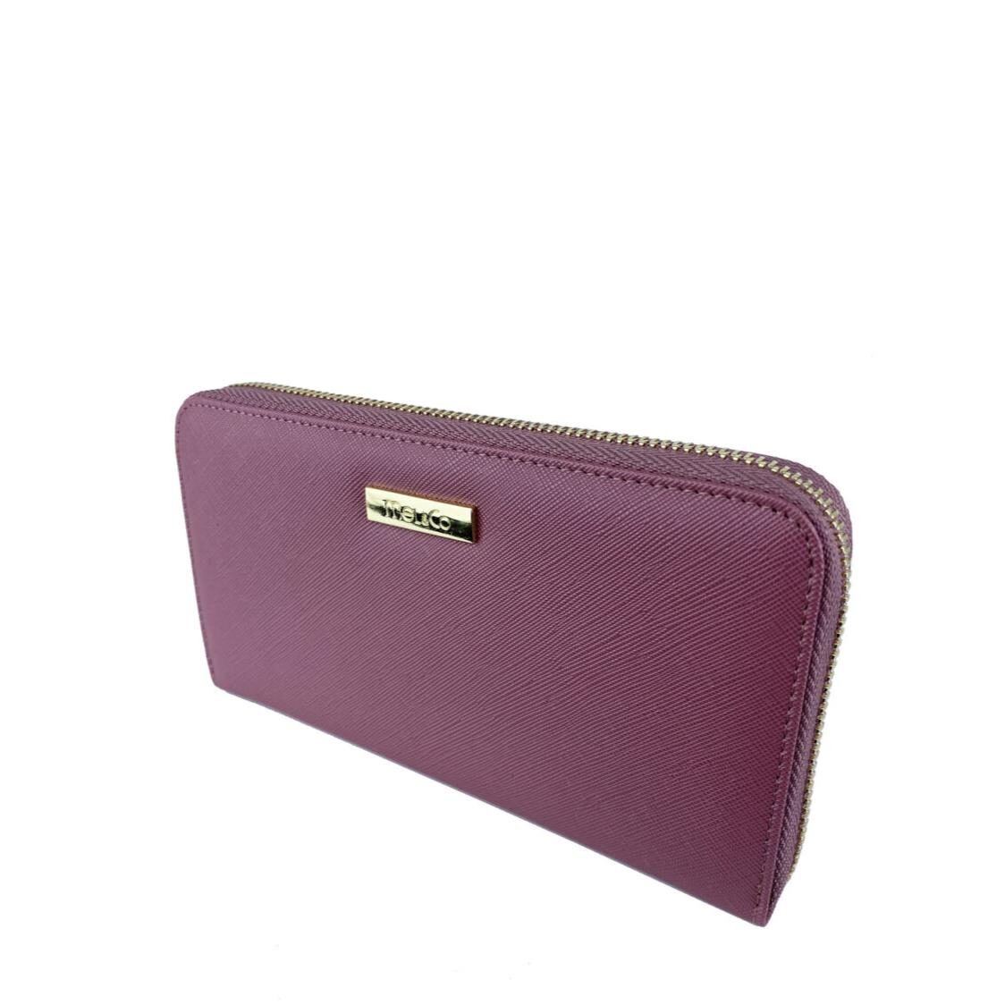 Mel&Co Saffiano Leatherette Zip-Around Long Wallet