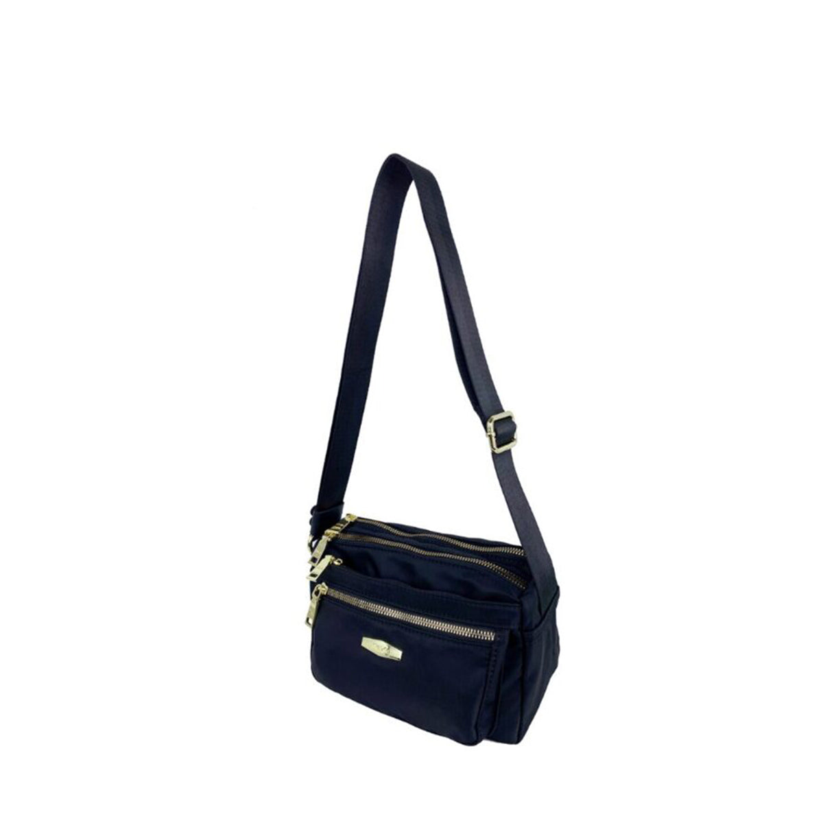 Mel&Co Nylon Double-Zip Sling Bag