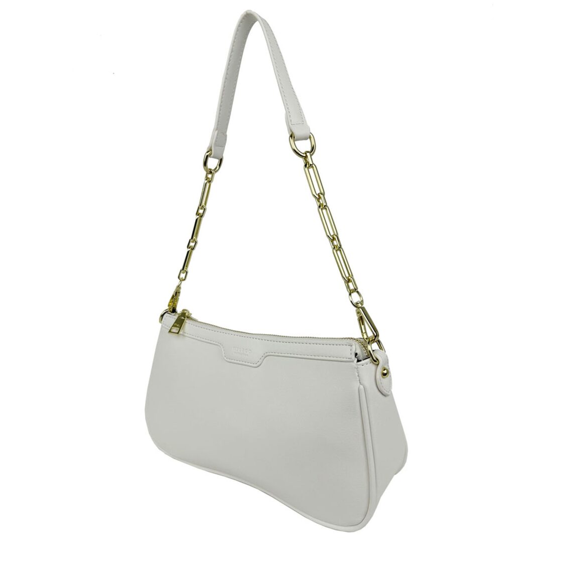 Mel&Co Faux Nappa Leather Semi-Chain Shoulder Bag