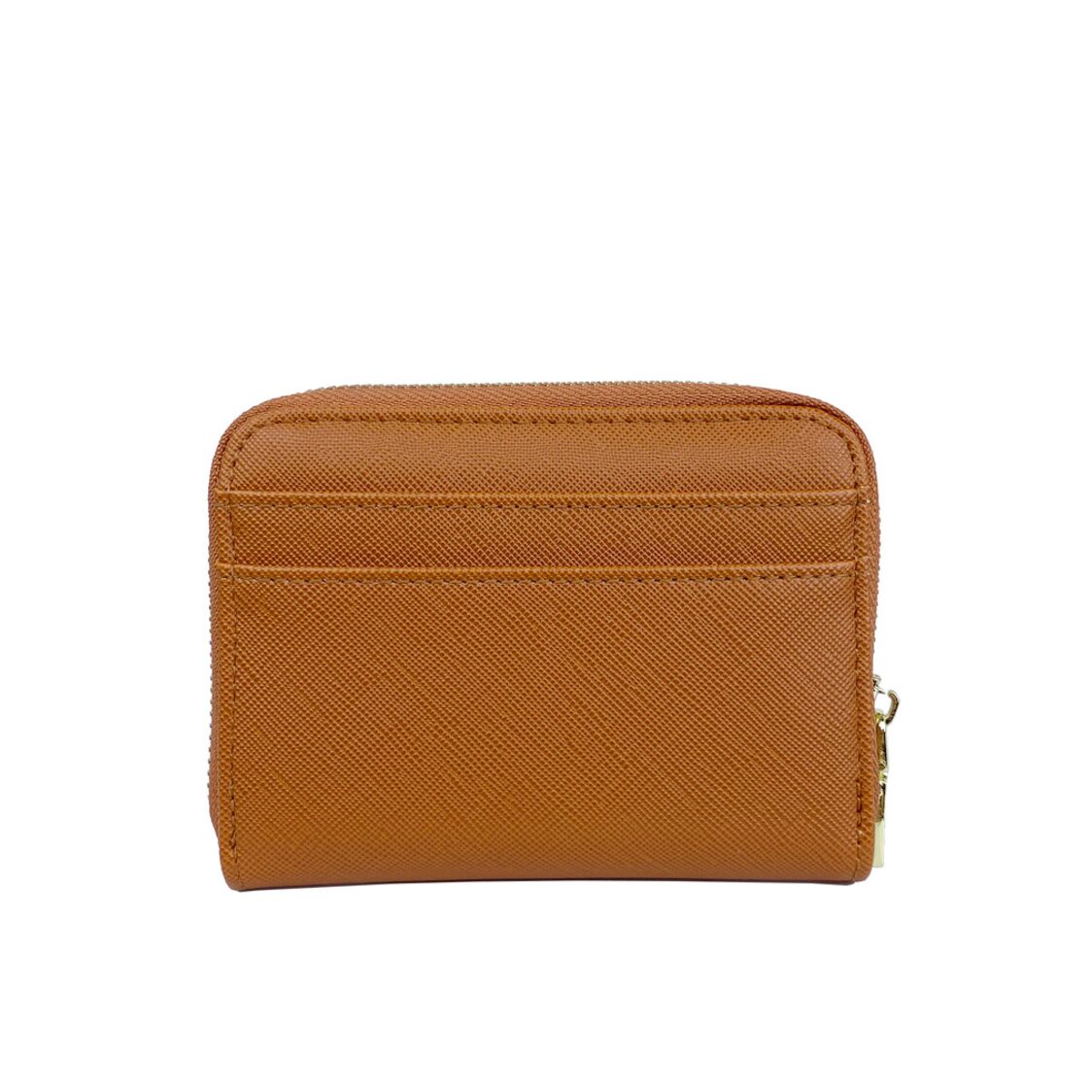 Mel&Co Saffiano-Effect Zip-Around Card Holder