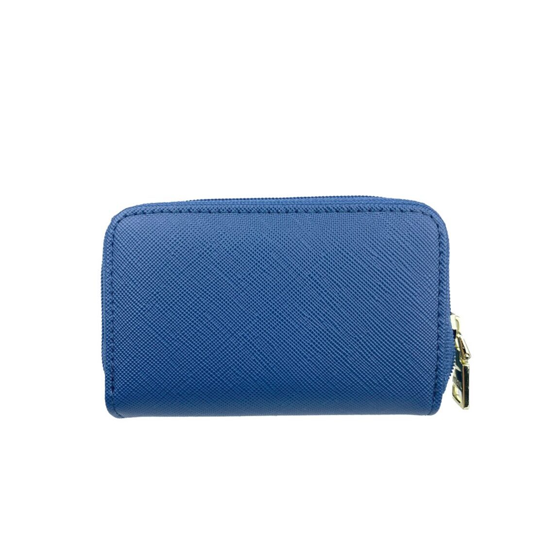 Mel&Co Saffiano Leatherette Double Zipper Pouch with Key Clips