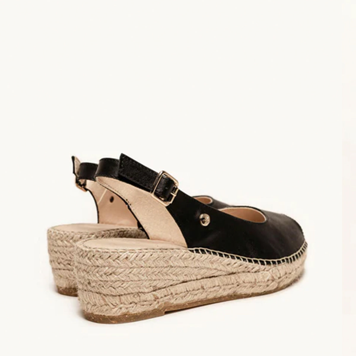 Alhamas Clavel Cuna Baja Napa Peeptoe Sling Back Platform