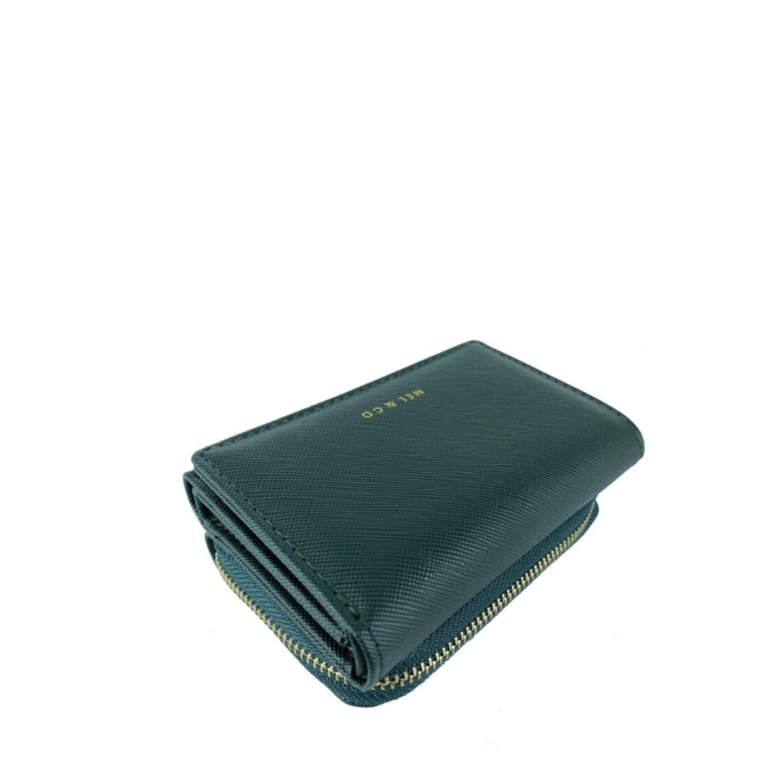 Mel&Co Saffiano-Effect Compact Tri-Fold Wallet