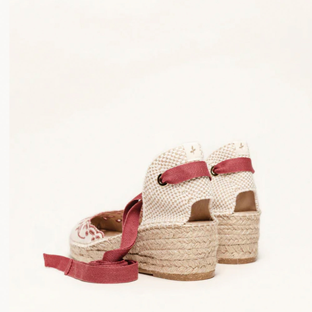 Alhamas Romero Cuna Baja Lona Bordada Wedge