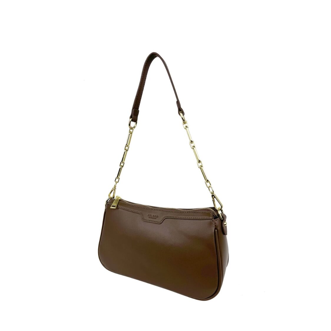Mel&Co Faux Nappa Leather Semi-Chain Shoulder Bag