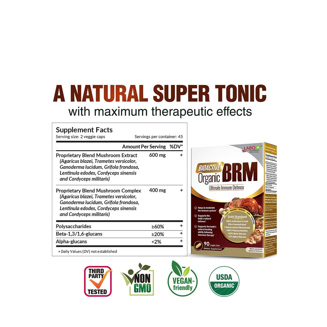 Labo Nutrition Bioactive Organic BRM ULTRA 90 Veggie Caps