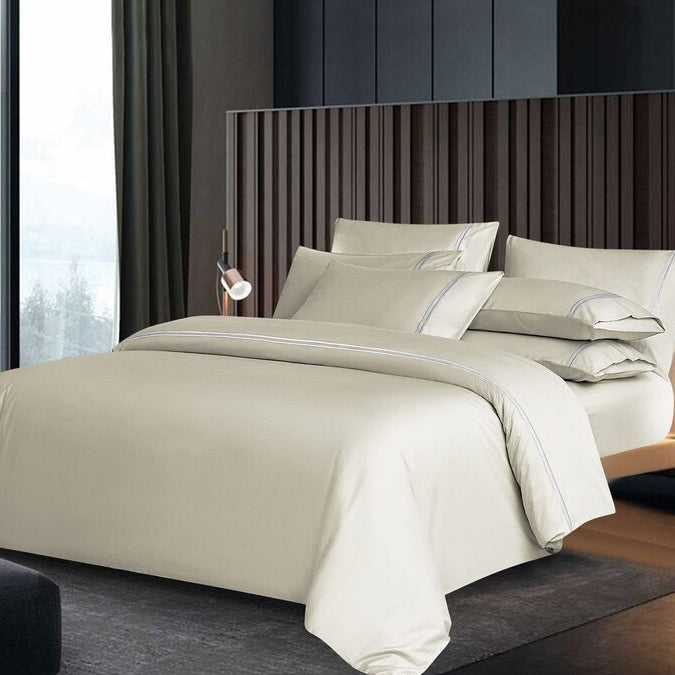 Canopy Elegant Fitted Sheet/ Bed Set Beige