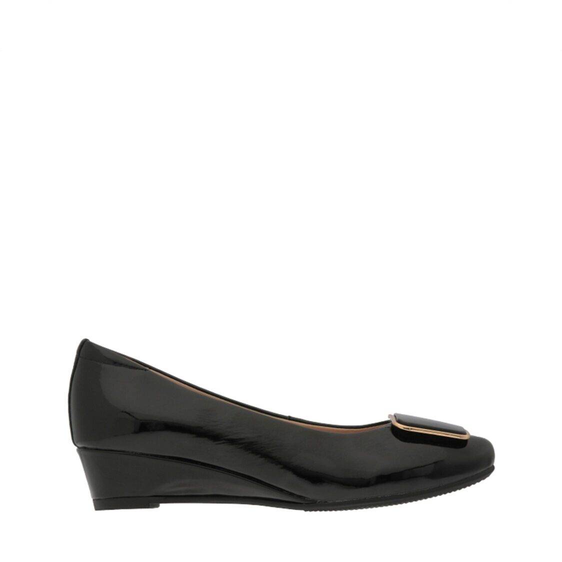 Caratti 1992 Leather Wedged Heels with Buckle (Short) - Black - Metro Singapore Departmental Store - Celebrating 69 Years in SG