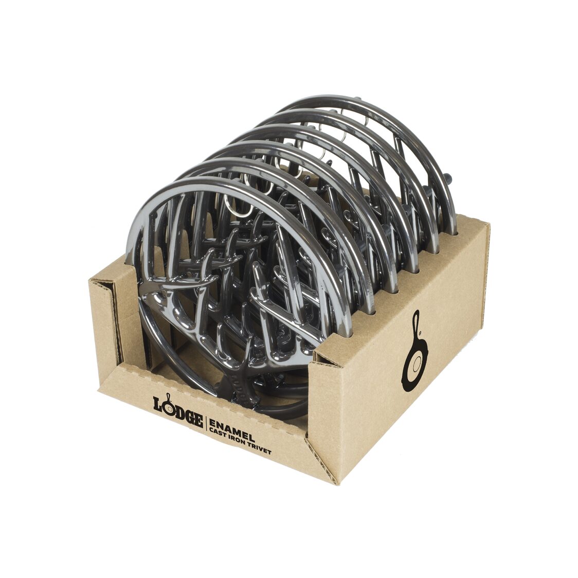 Lodge 8 Inch Midnight Chrome Enameled Cast Iron Antler Trivet