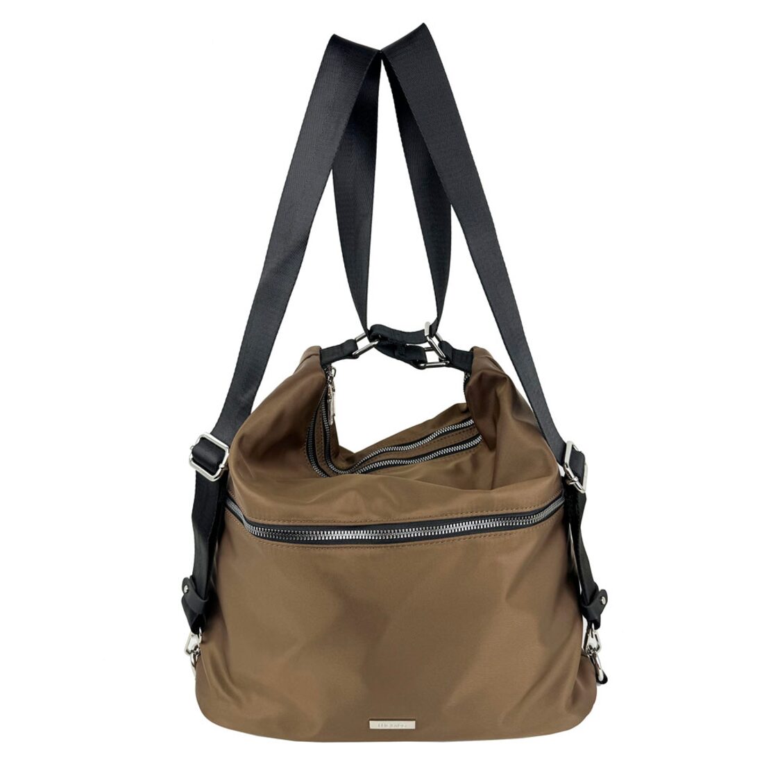 Mel&Co Nylon Two-Way Convertible Shoulder Backpack