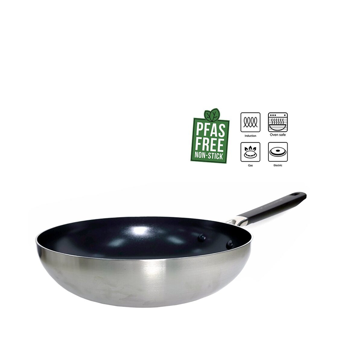 Kitchenaid Classic Stainless Steel 28cm Healthy Ceramic Open Wok KACC697824