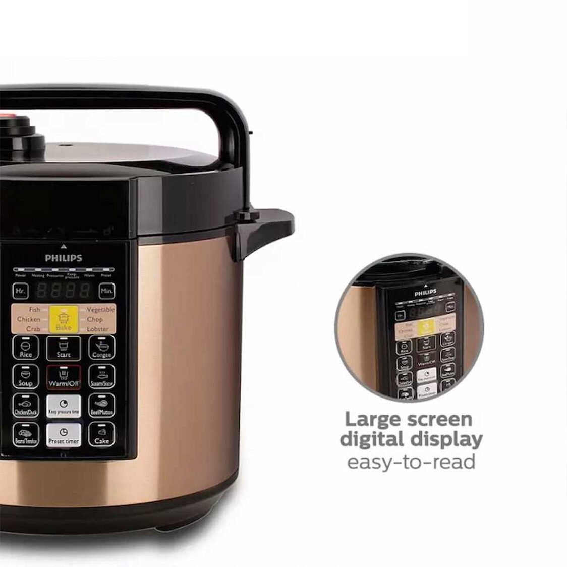 Philips Viva Collection ME Computerized Electric Pressure Cooker 6L, 1000W (HD2139/62)