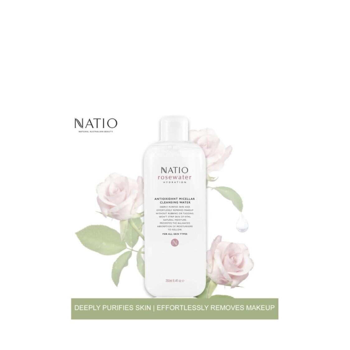 Natio Rosewater Hydration Antioxidant Micellar Cleansing Water 250ml