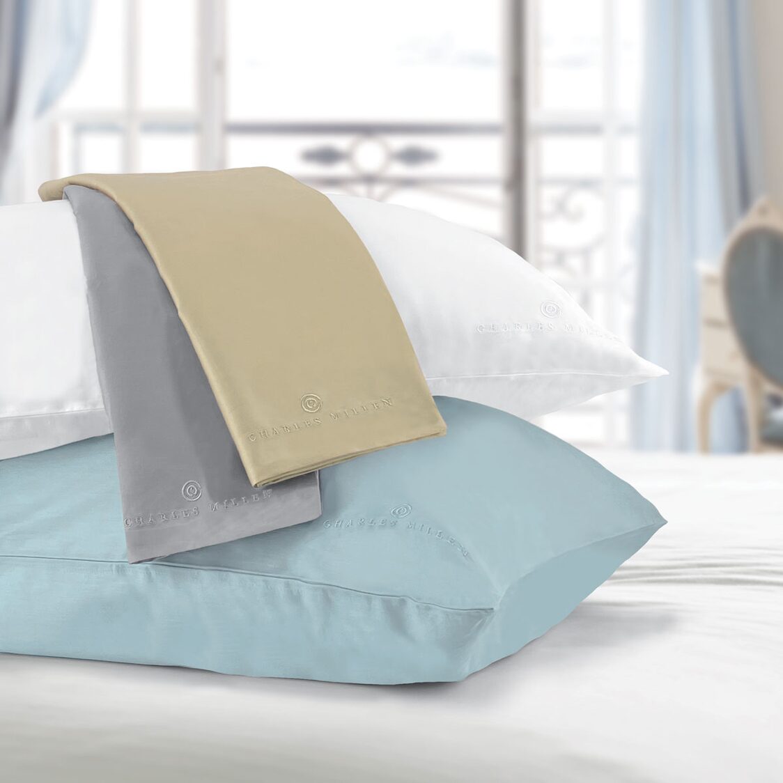 Charles Millen Signature Collection CMSG - 29A, 100% Extra Fine Long Staple Cotton, 1100TC Deluxe Fitted Sheet / Bed Set - Blue - Metro Singapore Departmental Store - Celebrating 69 Years in SG