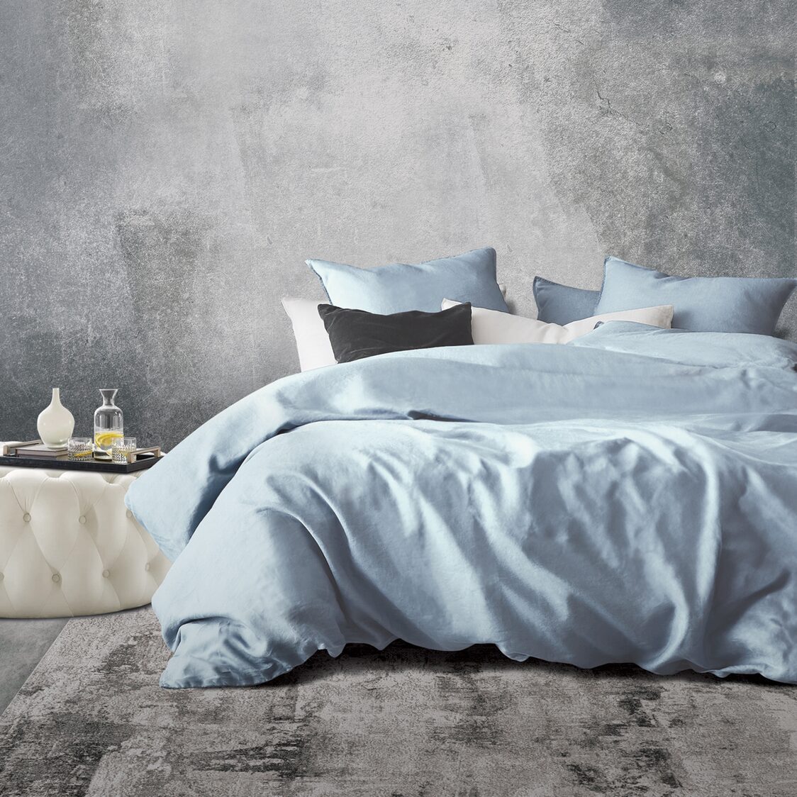 Charles Millen Signature Collection CMSG - 29A, 100% Extra Fine Long Staple Cotton, 1100TC Deluxe Fitted Sheet / Bed Set - Blue - Metro Singapore Departmental Store - Celebrating 69 Years in SG