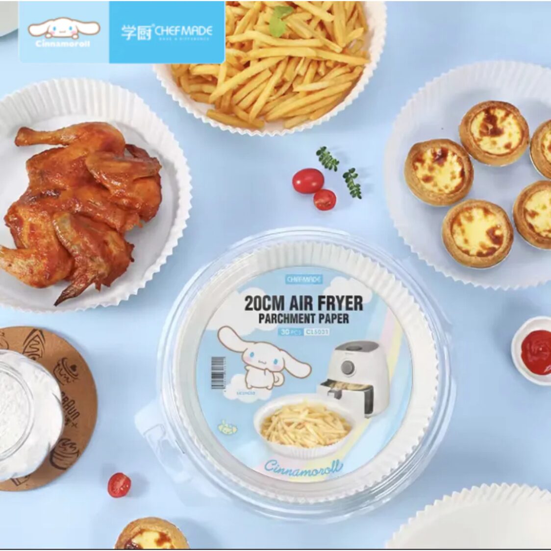 Chefmade Air Fryer Parchment Paper 23cm 30pcs WH Cinnamoroll 1898cm - CL5031 - Metro Singapore Departmental Store - Celebrating 69 Years in SG