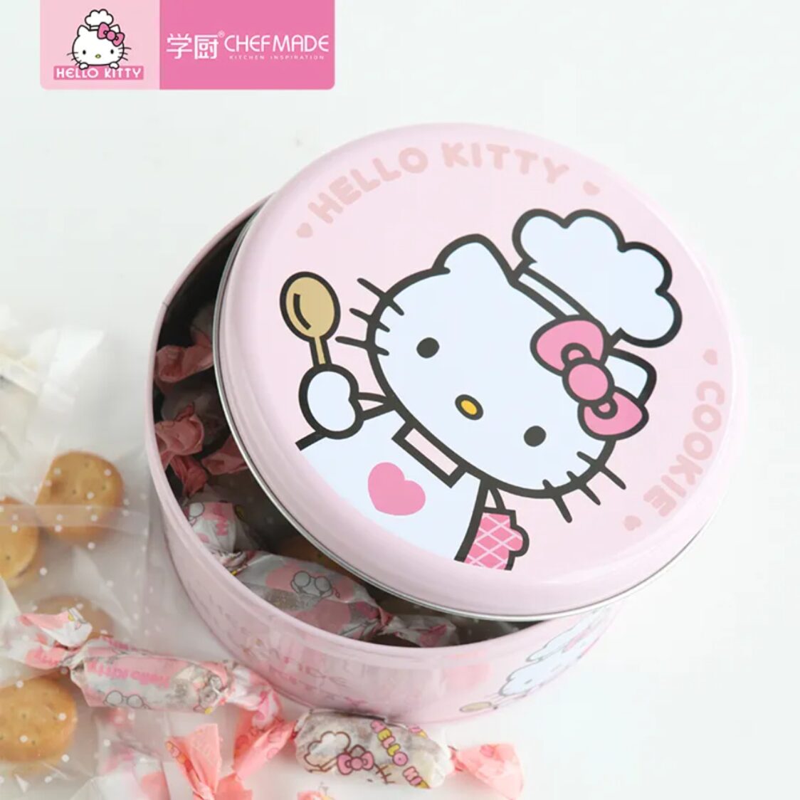 Chefmade Hello Kitty Cookie Tin 1898CM - KT7065 - Pink - Metro Singapore Departmental Store - Celebrating 69 Years in SG