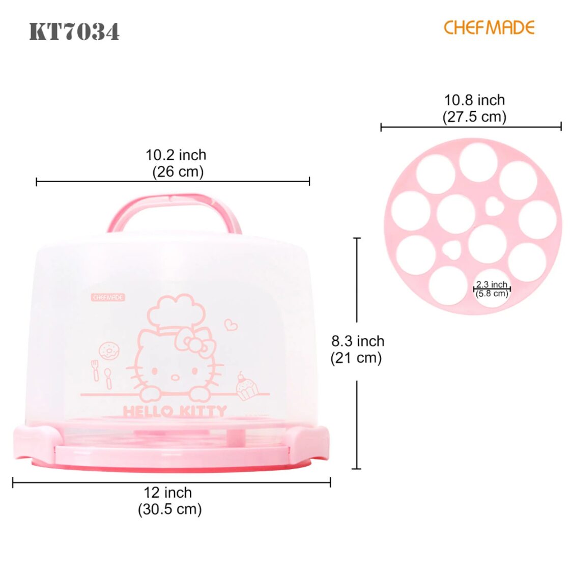 Chefmade Hello Kitty PP Cake Carrier 1898CM - KT7034 - Metro Singapore Departmental Store - Celebrating 69 Years in SG
