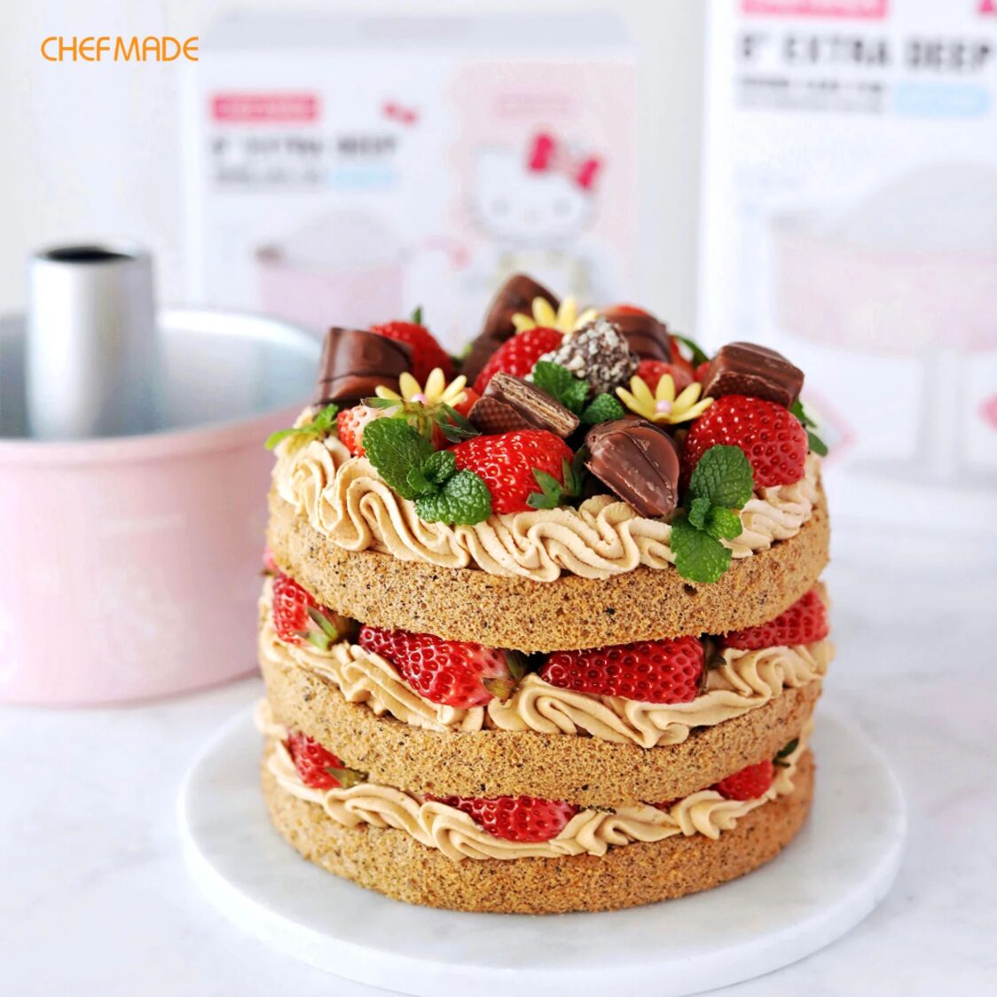 Chefmade Hello Kitty Round Deep Cake Pan with Removable Bottom 1898CM - KT7108 - Metro Singapore Departmental Store - Celebrating 69 Years in SG