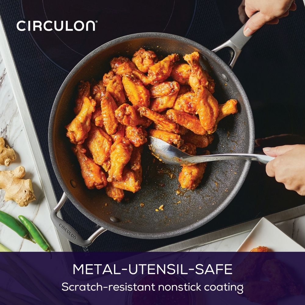 Circulon ScratchDefense A1 Nonstick 30.4cm Stirfry with Glass Lid 82205 - Metro Singapore Departmental Store - Celebrating 69 Years in SG