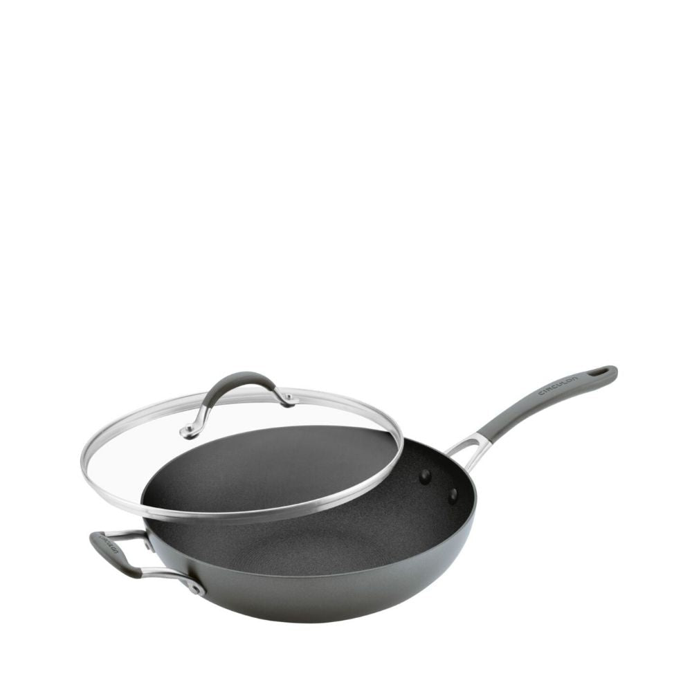 Circulon ScratchDefense A1 Nonstick 30.4cm Stirfry with Glass Lid 82205 - Metro Singapore Departmental Store - Celebrating 69 Years in SG